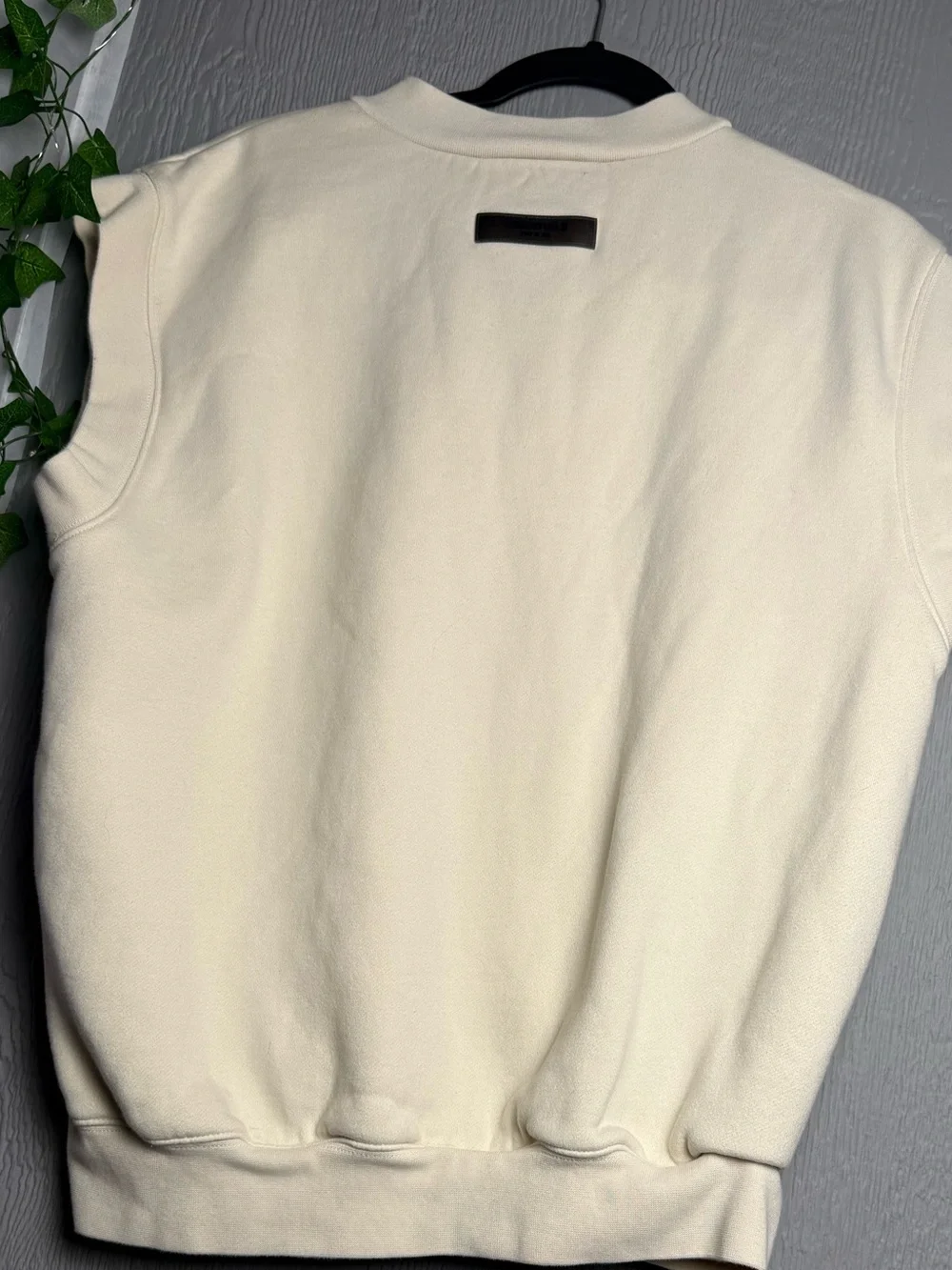 FOG Fear of God Essentials V Neck Sweatshirt Vest Off White Cream S Oversized